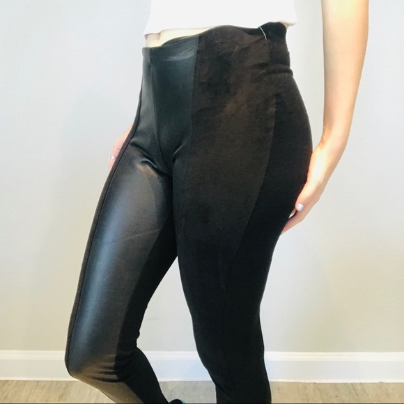 Anthro La fee verte faux suede & leather leggings - Picture 4 of 8